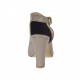 Woman's high-fronted sandal with platform in taupe leather heel 9 - Available sizes:  34