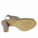 Woman's high-fronted sandal with platform in taupe leather heel 9 - Available sizes:  34