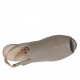 Woman's high-fronted sandal with platform in taupe leather heel 9 - Available sizes:  34