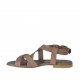 Woman's sandal with crossed straps in taupe leather heel 1 - Available sizes:  32