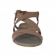 Woman's sandal with crossed straps in taupe leather heel 1 - Available sizes:  32