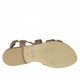 Woman's sandal with crossed straps in taupe leather heel 1 - Available sizes:  32