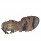 Woman's sandal with crossed straps in taupe leather heel 1 - Available sizes:  32