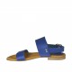 Woman's sandal in blue leather heel 1 - Available sizes:  32