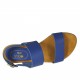 Woman's sandal in blue leather heel 1 - Available sizes:  32