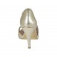 Scarpa aperta da donna in pelle laminata platino con plateau e tacco 8 - Misure disponibili: 32, 46