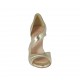 Scarpa aperta da donna in pelle laminata platino con plateau e tacco 8 - Misure disponibili: 32, 46