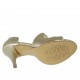 Zapato abierto para mujer en piel laminada platino con plataforma y tacon 8 - Tallas disponibles:  46