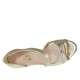Scarpa aperta da donna in pelle laminata platino con plateau e tacco 8 - Misure disponibili: 32, 46