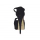 Zapato abierto para mujer con cinturon y plataforma en gamuza de color negro tacon 13 - Tallas disponibles:  31