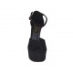 Scarpa aperta da donna con cinturino e plateau in camoscio nero tacco 13 - Misure disponibili: 31