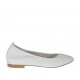Ballerina da donna in vernice bianca con punta sfilata tacco 1 - Misure disponibili: 32, 33