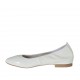 Ballerine pour femmes à bout pointu en cuir verni blanc talon 1 - Pointures disponibles:  32, 33