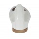 Ballerine pour femmes à bout pointu en cuir verni blanc talon 1 - Pointures disponibles:  32, 33