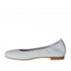 Woman's ballerina shoe with rounded tip in white leather heel 1 - Available sizes:  33