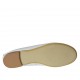 Woman's ballerina shoe with rounded tip in white leather heel 1 - Available sizes:  33