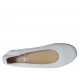 Ballerina con punta rotonda da donna in pelle bianca tacco 1 - Misure disponibili: 33