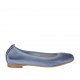 Ballerina da donna con punta tonda in pelle avio tacco 1 - Misure disponibili: 32