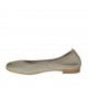 Ballerina da donna con punta tonda in pelle color sabbia tacco 1 - Misure disponibili: 32