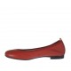 Woman's ballerina shoe with rounded tip in red leather heel 1 - Available sizes:  32