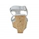 Sandalia para mujer en piel perforada blanca con plataform y cuña 8 - Tallas disponibles:  42