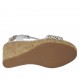 Sandalia para mujer en piel perforada blanca con plataform y cuña 8 - Tallas disponibles:  42