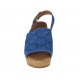 Sandalo da donna in camoscio forato bluette con plateau e zeppa 8 - Misure disponibili: 43