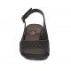 Sandalo da donna in pelle e pelle forata nera tacco 3 - Misure disponibili: 32, 42