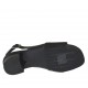 Woman's sandal in black leather and pierced leather heel 3 - Available sizes:  32, 42