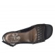 Woman's sandal in black leather and pierced leather heel 3 - Available sizes:  32, 42