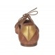 Scarpa stringata aperta ai lati da donna in camoscio color cuoio e pelle laminata bronzo tacco 1 - Misure disponibili: 42