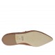 Chaussure à lacets ouverte pour femmes en daim brun clair et cuir lamé bronze talon 1 - Pointures disponibles:  42