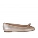 Woman's ballerina shoe with bow in rose laminated leather heel 1 - Available sizes:  32