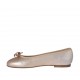 Woman's ballerina shoe with bow in rose laminated leather heel 1 - Available sizes:  32