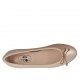 Ballerina da donna con fiocco in pelle laminata rosa tacco 1 - Misure disponibili: 32