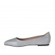 Ballerina da donna con punta sfilata in pelle stampata argento tacco 1 - Misure disponibili: 32