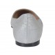 Ballerina da donna con punta sfilata in pelle stampata argento tacco 1 - Misure disponibili: 32
