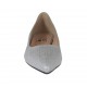 Ballerina da donna con punta sfilata in pelle stampata argento tacco 1 - Misure disponibili: 32