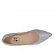 Ballerina da donna con punta sfilata in pelle stampata argento tacco 1 - Misure disponibili: 32
