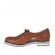 Woman's laced shoe with sidecuts in brown leather heel 2 - Available sizes:  32, 46