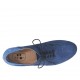 Geschlossener Damenschuh mit Schnürsenkeln aus blauem und hellblauem Wildleder mit faltbarer Ferse Absatz 1 - Verfügbare Größen:  32, 33