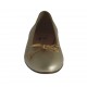 Ballerina da donna con fiocco in pelle laminata platino tacco 1 - Misure disponibili: 32
