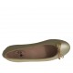 Ballerina da donna con fiocco in pelle laminata platino tacco 1 - Misure disponibili: 32