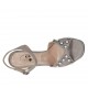 Sandalia para mujer con plataforma, cinturon y perlas en gamuza gris tacon 10 - Tallas disponibles:  42