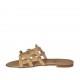 Sabot aperto da donna con perle colorate in camoscio beige tacco 1 - Misure disponibili: 32, 33, 43