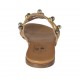 Sabot aperto da donna con perle colorate in camoscio beige tacco 1 - Misure disponibili: 32, 33, 43