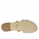 Sabot aperto da donna con perle colorate in camoscio beige tacco 1 - Misure disponibili: 32, 33, 43