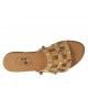 Sabot aperto da donna con perle colorate in camoscio beige tacco 1 - Misure disponibili: 33