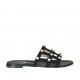 Sabot aperto da donna con perle in camoscio nero tacco 1 - Misure disponibili: 33