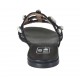 Sabot aperto da donna con perle in camoscio nero tacco 1 - Misure disponibili: 33